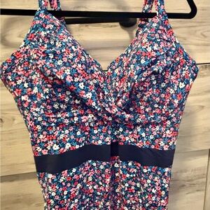 Draper James Floral One Piece Swimsuit - Blue and Pink